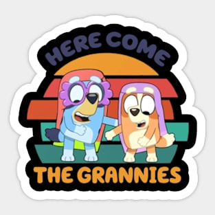 Here come the grannies Retro Sticker